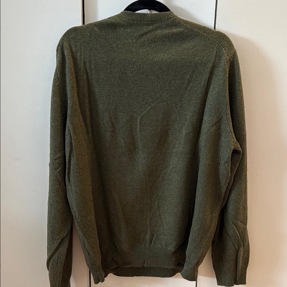 Saks Fifth Avenue Green V-Neck Sweater - Picture 3 of 3
